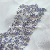 Natural Tanzanite Chains, Gold Plated Rosary Chain, Blue Gemstone Beaded Chain, Rondelle Beads Chain, DIY Rosary Chain – SELLING BY FOOT